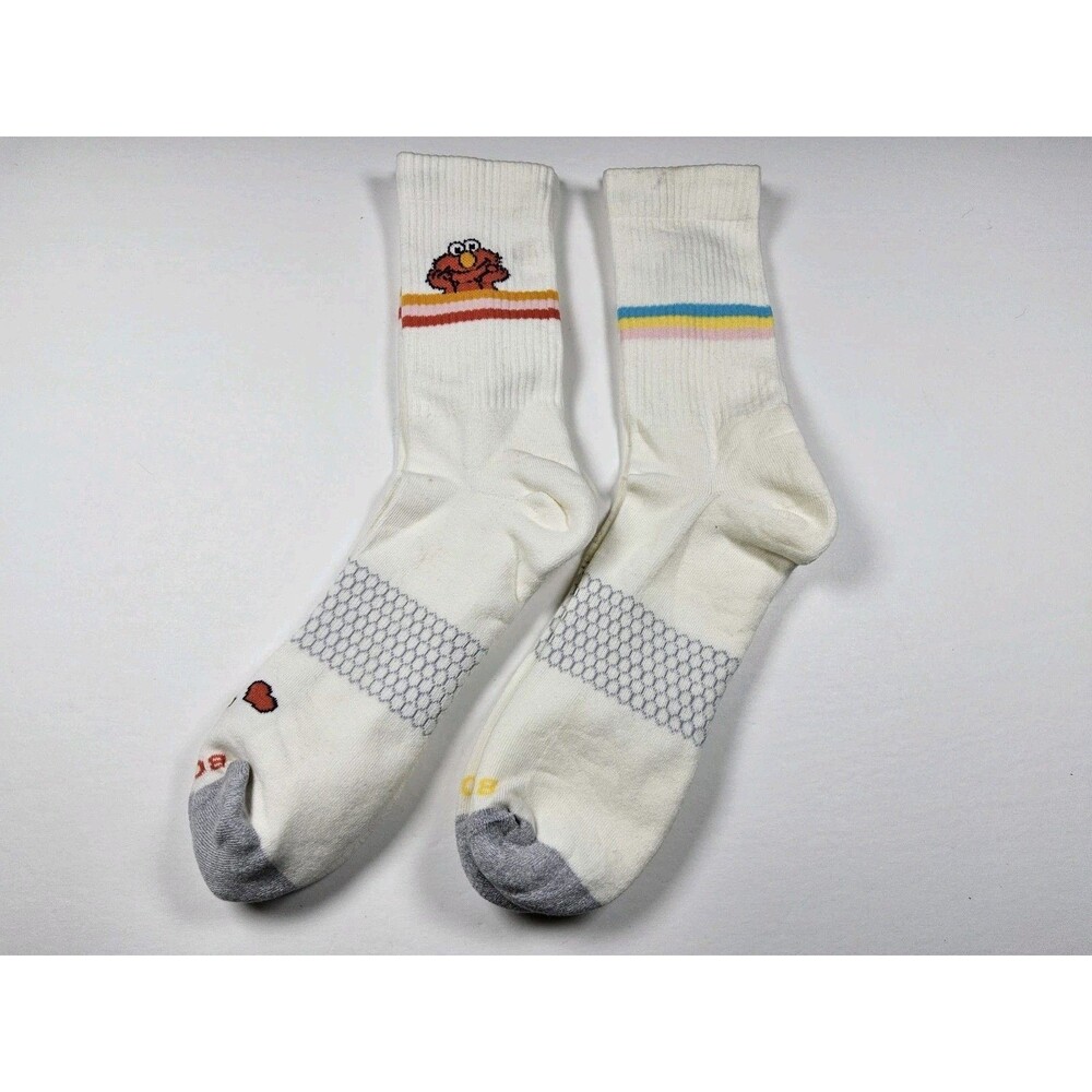 Bombas Sesame Street Elmo Big Bird Lot Of 2 Pairs Crew Socks Size XL